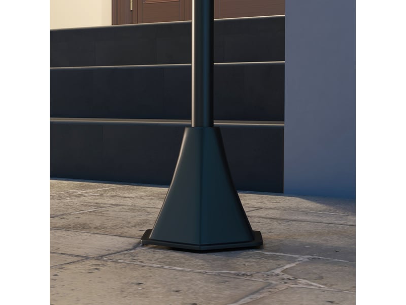 Lampadaire solaire led 17 x 17 x 127 cm noir, abs, lumière led froide, capteur de lumière, ip44, pour extérieur - Conforama D