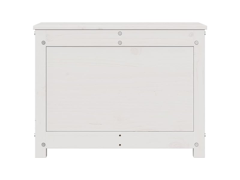  Boîte de rangement, coffre de rangement blanc 60x32x45,5 cm bois massif de pin  - Conforama E