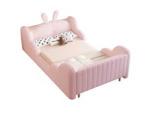 Lit 2 places 90x200 cm <strong></strong>  <strong>Qualité haut de gamme</strong> coloris rose