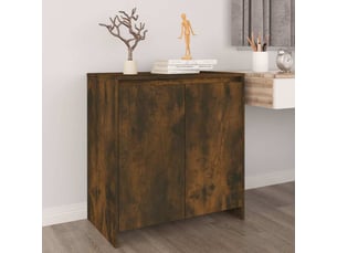 Buffet - bahut - meuble de rangement chêne fumé 70x41x75 cm bois d'ingénierie