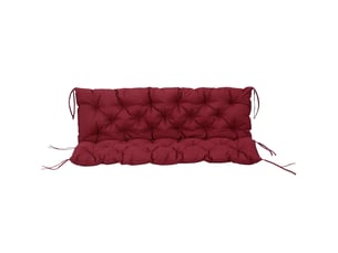 Coussin de banc 3 places 150 x 98 x 8 cm – rouge – dossier intégré et liens de fixation pour intérieurextérieur