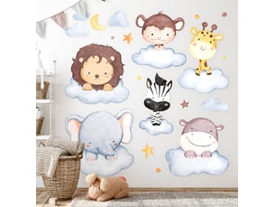 Sticker mural - des animaux dans les nuages100x136 cm