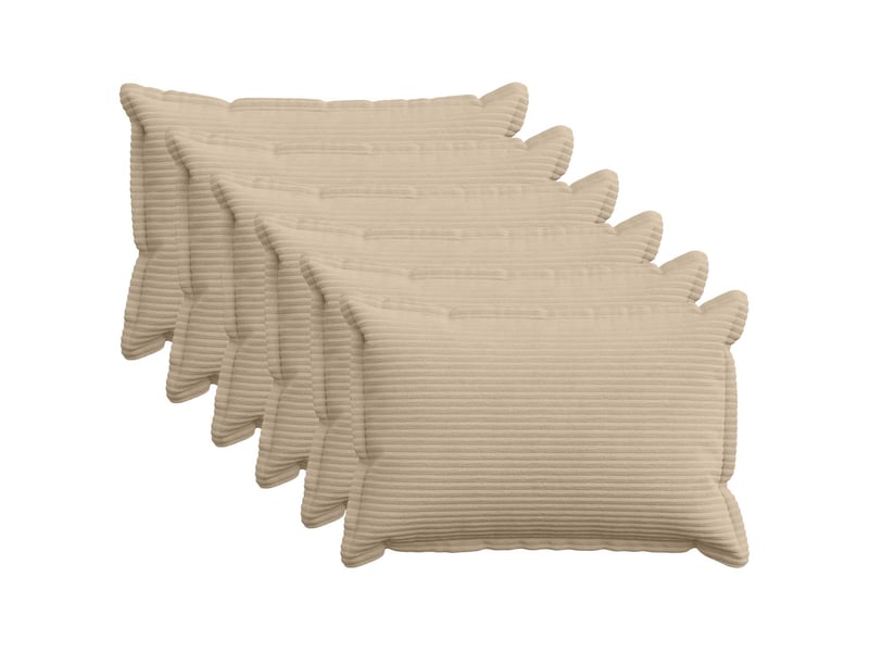 Lot de 6 housses de coussin houten taupe 50 x 70 cm velours côtelé cf49863 - Conforama B