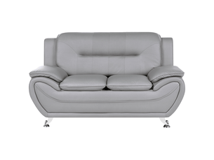 Canapé droit fixe <strong>BELIANI</strong> <strong></strong> 2 places 100% Cuir gris avec coffre de rangement