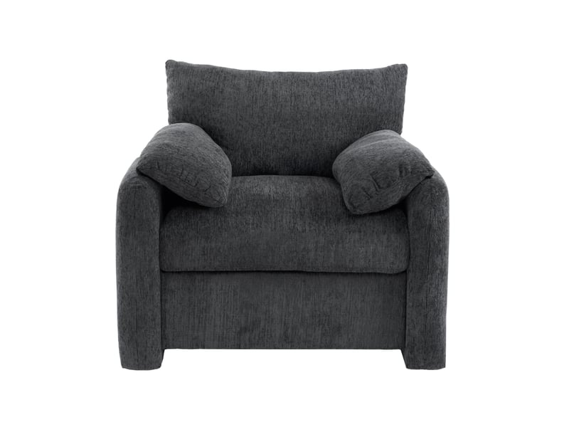 Fauteuil fixe 1 place en tissu gris, mousse haute élasticité et ressorts ensachés, confortable au quotidien - Conforama A