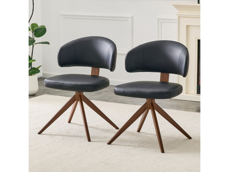  Chaise pivotante moderne à cadre métallique – assise rembourrée, confort 360°, idéale bureau et salon  - Conforama B