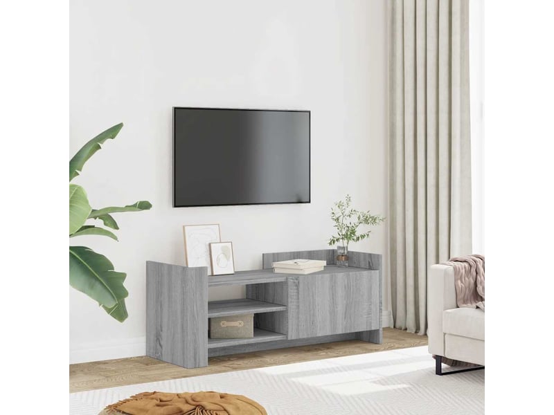  Meuble tv - banc tv - meuble de rangement sonoma gris 100x35x40 cm bois d'ingénierie  - Conforama B