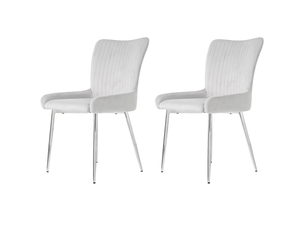 Lot de 2 chaises de salle à manger,47x58x85 cm,avec accoudoirs,velours,gris