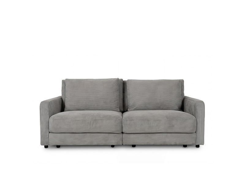 Canapé droit velours côtelé gris clair venezia 3 pl 3CA56.CA.3D.02 - Conforama A