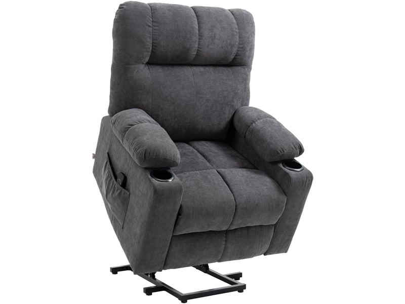  Fauteuil relax électrique avec aide au lever, massage et chauffage, gris foncé  - Conforama A