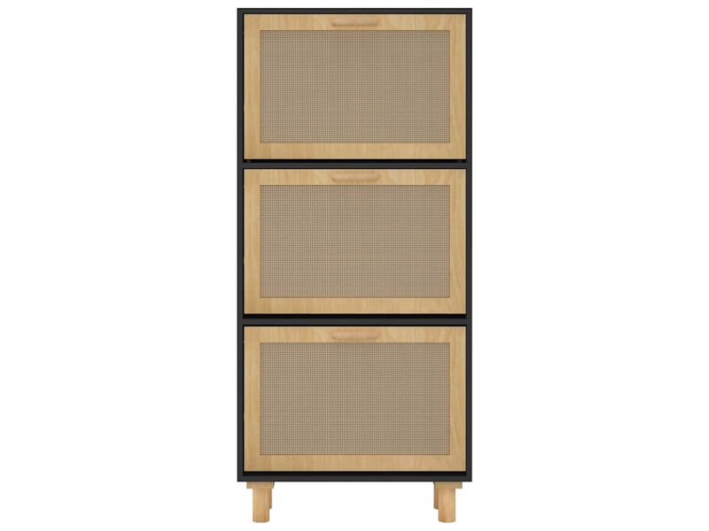  Meuble à chaussure, armoire à chaussures noir 52x25x115 cm bois d'ingénierierotin  - Conforama E