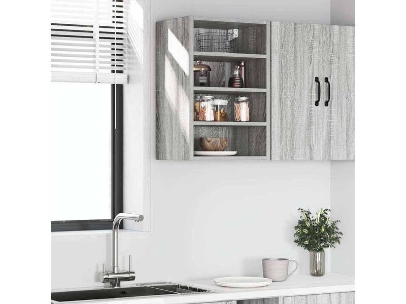 Meuble de rangement cuisine, armoire suspendue gris sonoma 40x29,5x60cm bois d'ingénierie - Conforama C