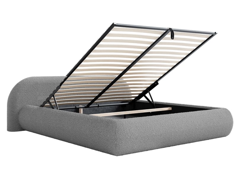  Selsey shels - lit rembourré - 200x200 cm - bouclé gris Shels Low - Conforama D