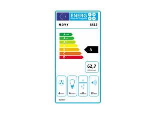 Hotte décorative Recyclage ou évacuation NOVY 6812 - 650 m³/h 86.8 cm