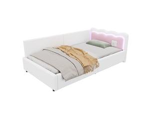 Lit banquette 90x200 cm <strong>KORFEE</strong>  <strong></strong> coloris blanc