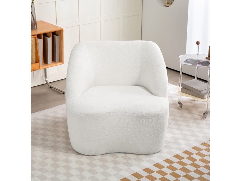  Fauteuil 81x82x73,5 cm confort mousse haute densité blanc cassé  - Conforama E