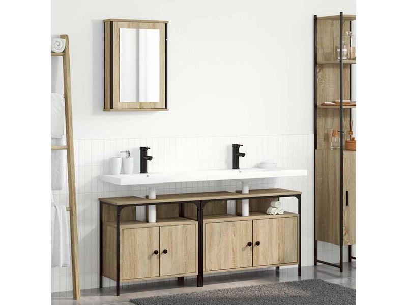 Ensemble de mobilier de salle de bain 3 pièces marron cf64484 - Conforama B