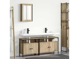 Ensemble de mobilier de salle de bain 3 pièces marron cf64484