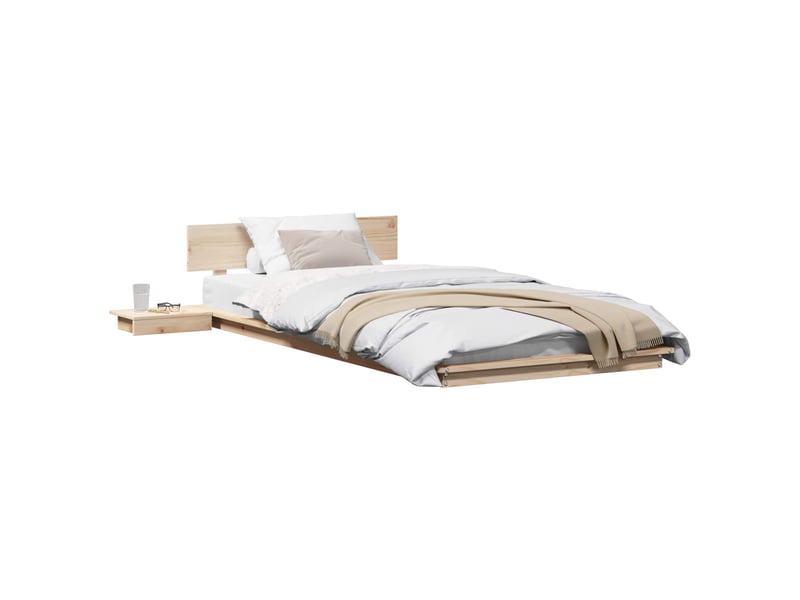  Lit simple- lit adulte -  cadre de lit marron 90 x 190 cm bois  - Conforama A