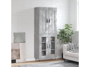 Buffet haut - bahut - meuble de rangement gris béton 69,5x34x180 cm bois d'ingénierie