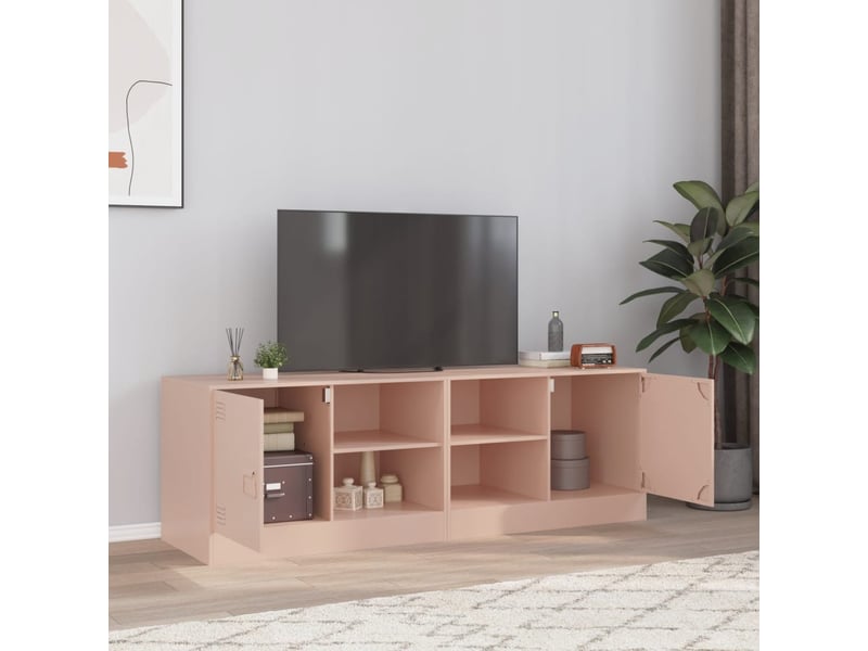  Lot de 2 meuble tv bas salon rose 67x39x44 cm acier shl52386  - Conforama B