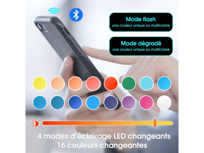  Table basse noire et blanche avec éclairage led et plateau extensible, 80 x 50 cm  - Conforama E