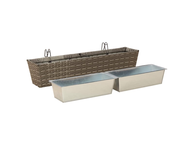  Jardinière - garde-corps 2 pcs gris 80 x 17 x 17 cm métal  - Conforama D