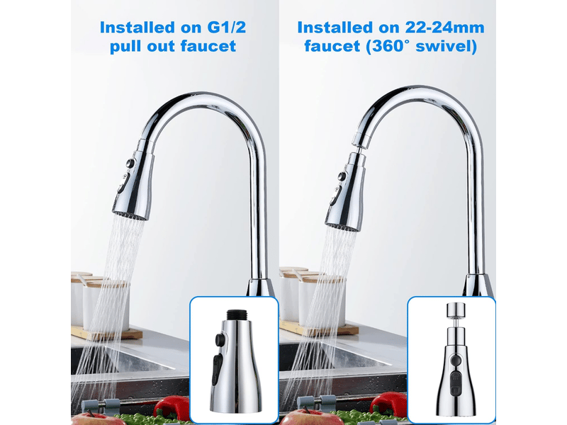  Douchette cuisine 3 modes, embout de robinet 360° rotatif, aérateur et filtre, économie d'eau et flexibilité d'usage  - Conforama C