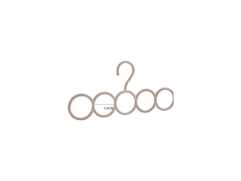  Bunthaus 5pc écharpe cintre avec 5 anneaux, tie rack ceinture hanger, hanging écharpe organisateur pour armoire salle de bains  - Conforama C