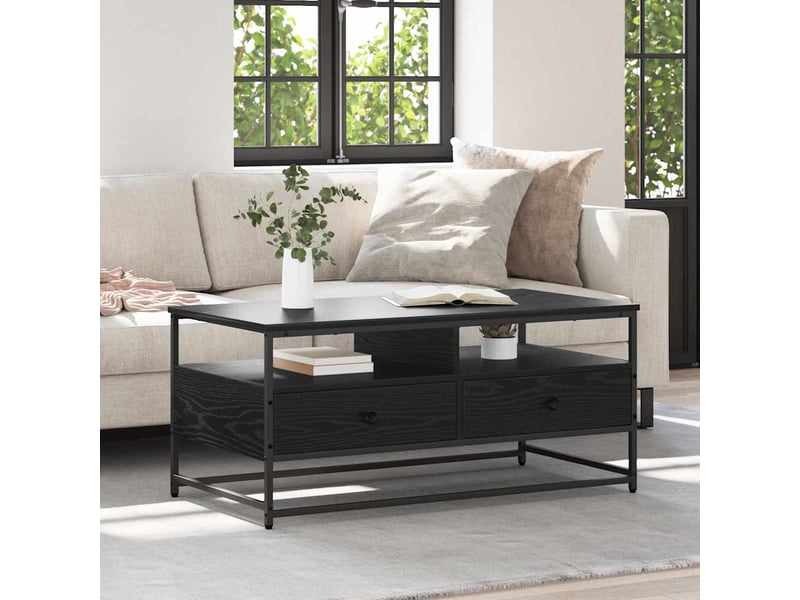  Table basse - table de salon - table à thé chêne noir 100 x 51 x 45 cm bois d'ingénierie  - Conforama B