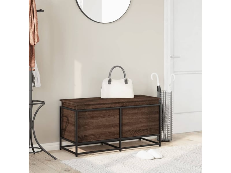  Boîte de rangement, coffre de rangement avec couvercle chêne marron bois ingénierie shl413  - Conforama C