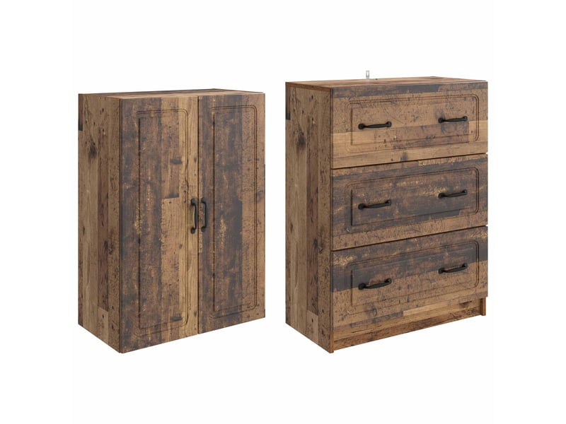 Ensemble de meubles 2 pcs, rangement de salon 66 x 34,5 x 87 cm bois d'ingénierie shl6371 - Conforama D