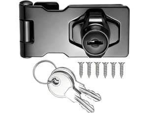 Loquet porte à clé à angle droit de 90 degrés avec bouton tournant pour placard noir 2.5 inch 2pcs