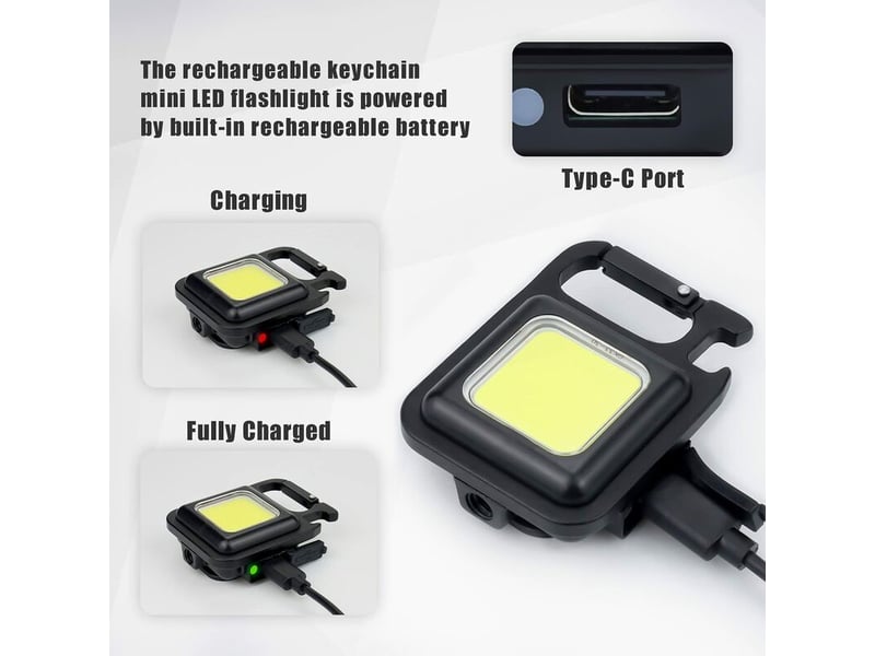 2x mini d travail lampes d'inspection rechargeab 800 lumens magnétique lampe portab petites porte-clés lampes de poche étanches pour la réparation de - Conforama C