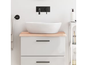 Comptoir de salle de bain, plan de travail 60x60x2 cm bois massif non traité cf65754
