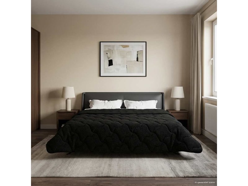  Duvet d'hiver - couette 220 x 260 cm hiver - couette noir respirant  - Conforama D