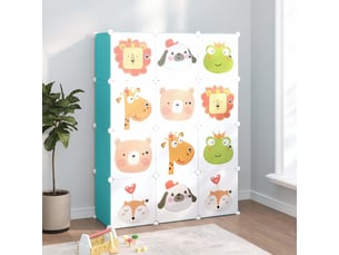 Armoire de rangement pour enfants avec 12 cubes vert pp