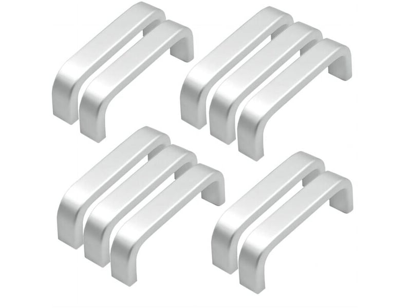  (64 mm), lot de 10 poignées de portes d'armoires de cuisine en mini aluminium, poignées de tiroirs de meubles de chambre à coucher.  - Conforama E