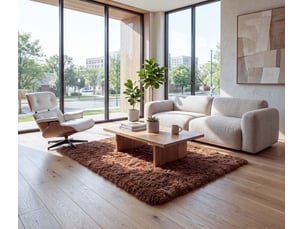 Tapis hwc-f69, shaggy, épais, poil long, tissutextile, cotonneux, doux, 200x140cm - marron foncé