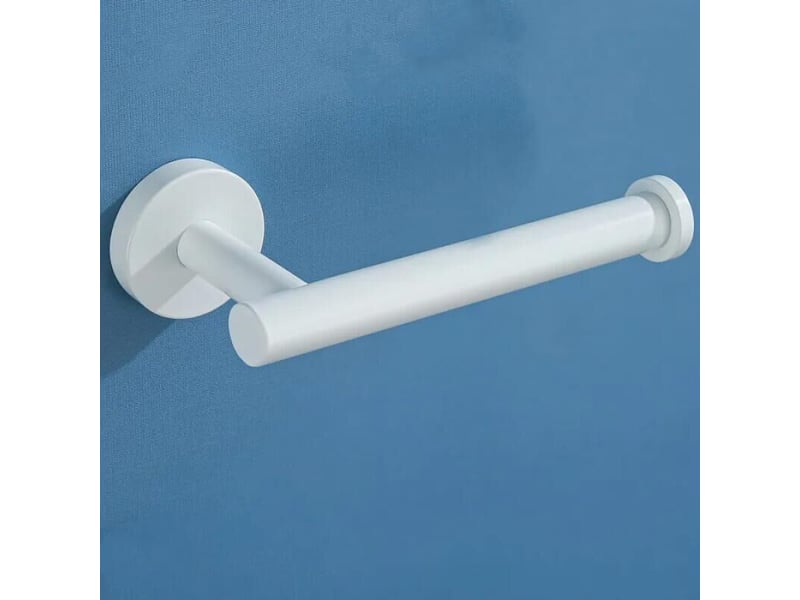 Porte papier toilette blanc, porte rouleau de papier toilette mural en acier inoxydable pour salle de bain et cuisine - Conforama A