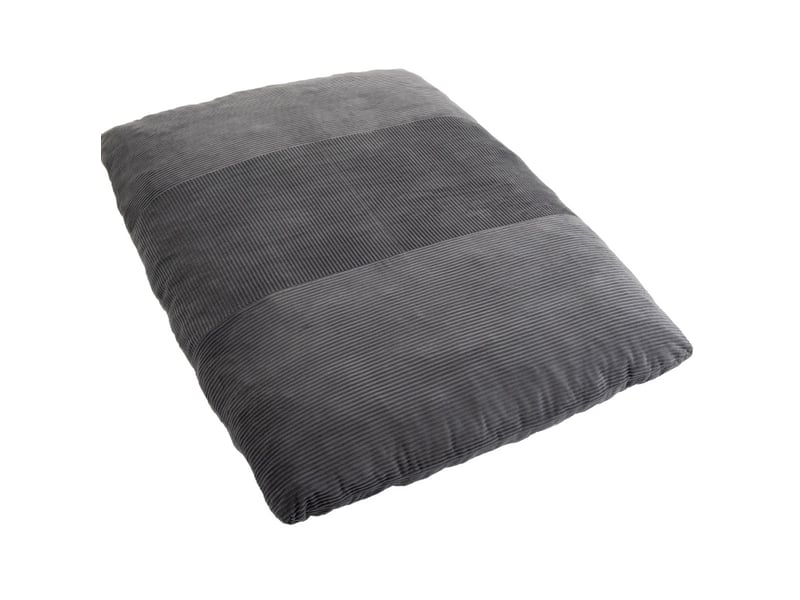  Canapé de sol convertible 145x184 cm 2-en-1 velours côtelé gris foncé sans matelas  - Conforama A