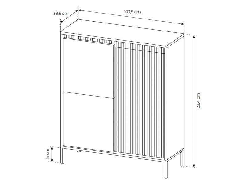  Buffet hatolaro, armoire 5 étagères, 104x40x123h cm beige Hatolaro - Conforama D