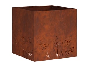 Jardinière - cache-pot de jardin rouillé 50 x 50 x 49 cm acier patiné