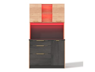 Buffet de cuisine 180x100x40 cm, haute capacité avec 3 tiroirs et étagère, structure mdf robuste, idéal rangement cuisine ou salon.