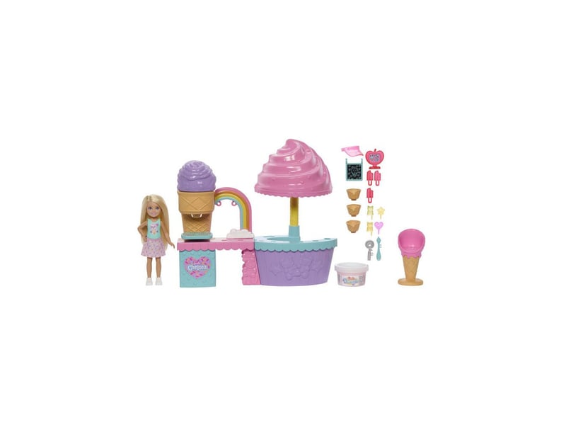  Jeu barbie chelsea boutique glace avec 1 poupée et pâte à modeler sensorielle, accessoires et toppings MAT194735378081 - Conforama B