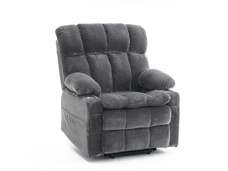  Fauteuil relax électrique releveur gris avec massage, chauffage et double moteur  - Conforama A
