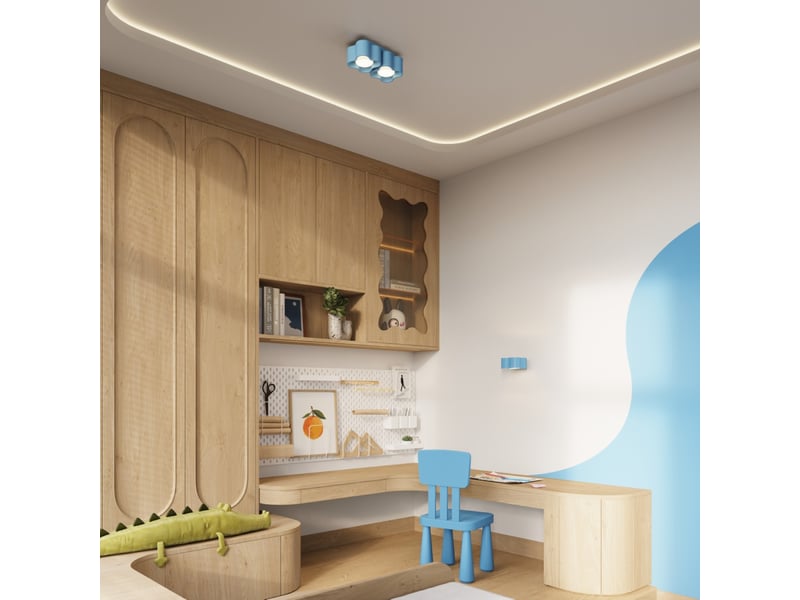  Plafonnier ovio 2 azur gx53 aluminium moderne 8x24.5x12cm SL.3404 - Conforama C
