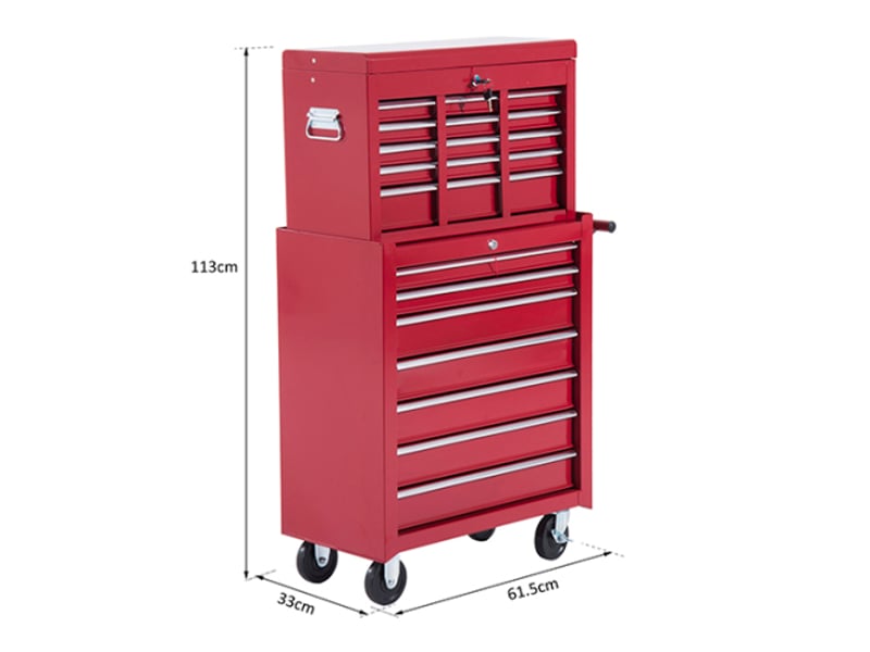  Servante d’atelier mobile en métal rouge, caisse à outils robuste pour atelier et garage  - Conforama D