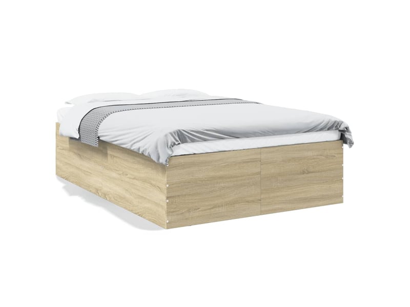  Lit double- lit adulte -  cadre de lit sans matelas chêne sonoma 135x190 cm  - Conforama A