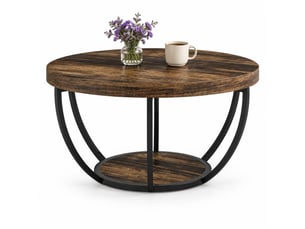 Table basse rond(e) coloris bicolore   - 80 cmx80 cm